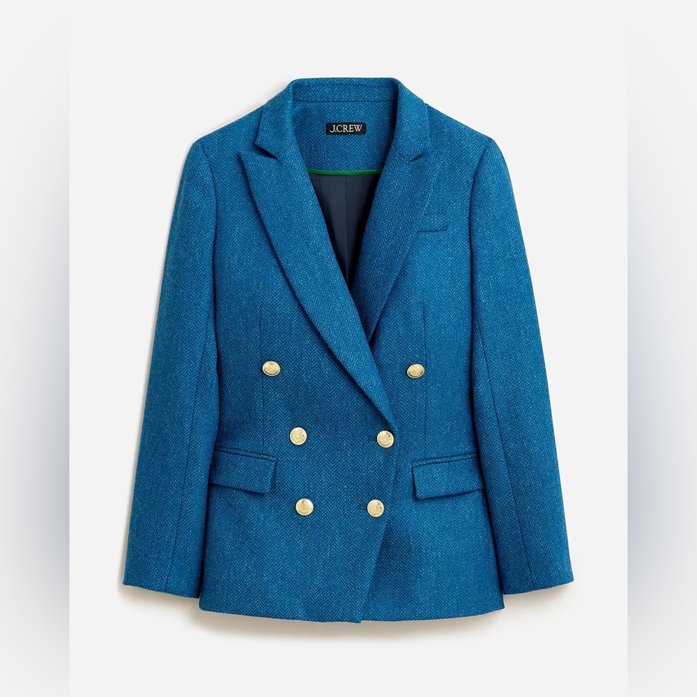 J. Crew Brynn blazer in blue herringbone English wool